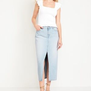 Mid-Rise Jean Maxi Skirt size 6